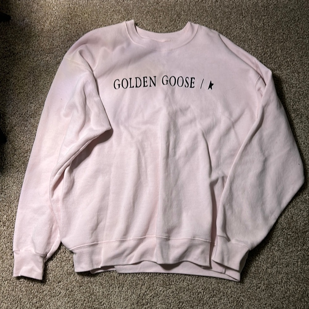 Pink Golden Goose inspired sweatshirt L
